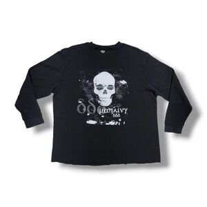 PREMIER INTERNATIONAL Thermal‎ Long Sleeve Skull Black Shirt Men's 2XL Fits Xl